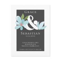 Elegant Floral Ampersand Wedding Save the Date