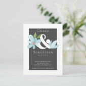 Elegant Floral Ampersand Wedding Save the Date Aankondigingskaart (Staand voorkant)