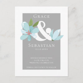 Elegant Floral Ampersand Wedding Save the Date Aankondigingskaart
