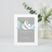 Elegant Floral Ampersand Wedding Save the Date Aankondigingskaart (Staand voorkant)