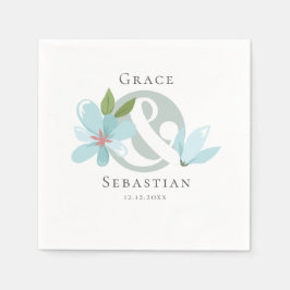 Elegant Floral Ampersand Wedding Servet