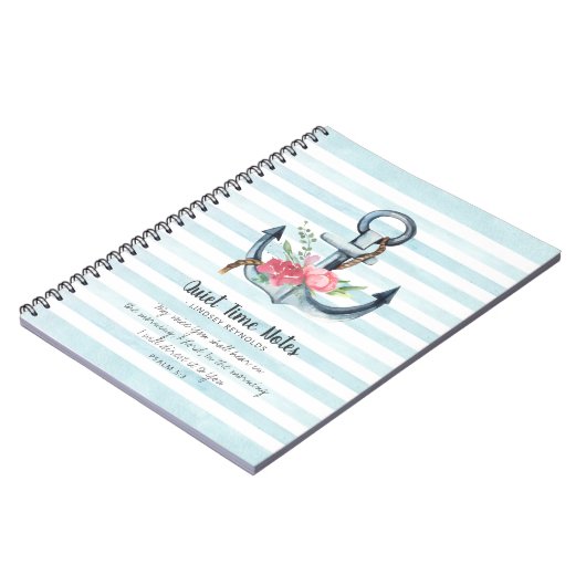 Elegant Floral Anchor Monogram Quiet Time Notitieboek (Linkerzijde)