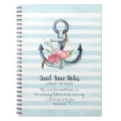 Elegant Floral Anchor Monogram Quiet Time Notitieboek (Voorkant)