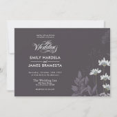 Elegant Floral and Dark Background Budget Weduwen Kaart (Voorkant)