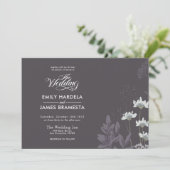 Elegant Floral and Dark Background Budget Weduwen Kaart (Staand voorkant)