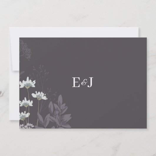 Elegant Floral and Dark Background Budget Weduwen Kaart (Achterkant)