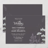Elegant Floral and Dark Background Budget Weduwen Kaart (Voorkant / Achterkant)