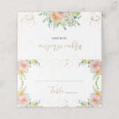 Elegant Floral and Gold Place Card Plaatskaartje (Buitenkant ongevouwen)