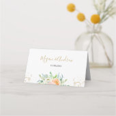 Elegant Floral and Gold Place Card Plaatskaartje (Achterkant)