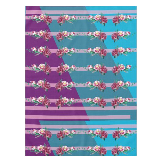 Elegant Floral and Lines Tablecloth Tafelkleed (Voorkant)