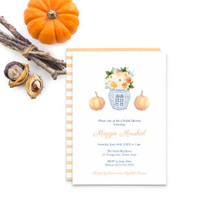 Elegant Floral and Pumpkins Autumn Vrijgezellenfee Kaart