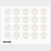 Elegant Floral and Simple Wedding Ronde Sticker (Vel)