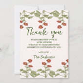 Elegant floral anthurium baby shower message bedankkaart (Voorkant)