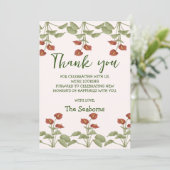 Elegant floral anthurium baby shower message bedankkaart (Staand voorkant)