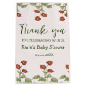 Elegant floral anthurium baby shower message medium cadeauzakje (Voorkant)