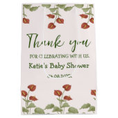 Elegant floral anthurium baby shower message medium cadeauzakje (Achterkant)