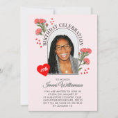 Elegant Floral ANY AGE Photo JANUARY Birthday  Kaart (Voorkant)