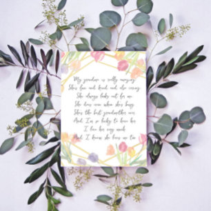 Elegant Floral Appreciation Poem voor Nana Grandma Briefhoofd