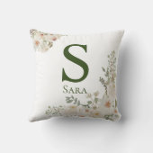 Elegant Floral Arabisch en Engels Initiaal en naam Kussen (Achterkant)