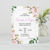 Elegant Floral Arboreal Wedding Uitnodiging (Staand voorkant)