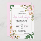 Elegant Floral Arboreal Wedding Uitnodiging (Voorkant / Achterkant)