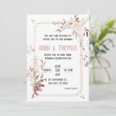 Elegant Floral Arboreal Wedding Uitnodiging (Staand voorkant)