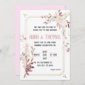 Elegant Floral Arboreal Wedding Uitnodiging (Voorkant / Achterkant)