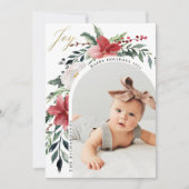 Elegant Floral Arch en Foto Feestdagenkaart (Voorkant)