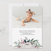 Elegant Floral Arch en Foto Feestdagenkaart (Achterkant)