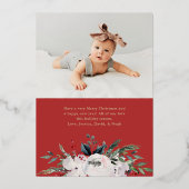 Elegant Floral Arch en Foto Folie Feestdagenkaart (Achterkant)