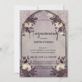Elegant Floral Arch Housewarming Invitation with S Kaart