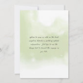 Elegant Floral Arch Peach Blush and Green Wedding Kaart (Achterkant)