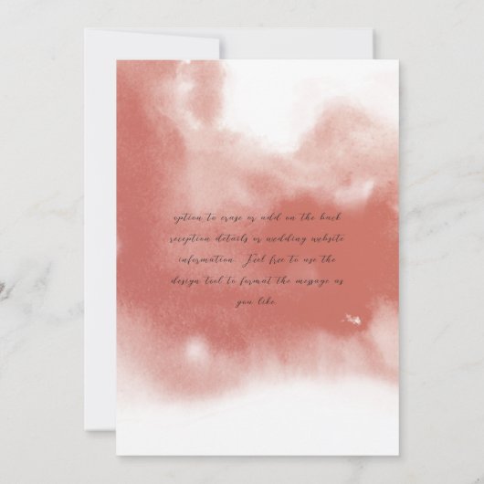 Elegant Floral Arch Peach Blush and Rust Wedding Kaart (Achterkant)