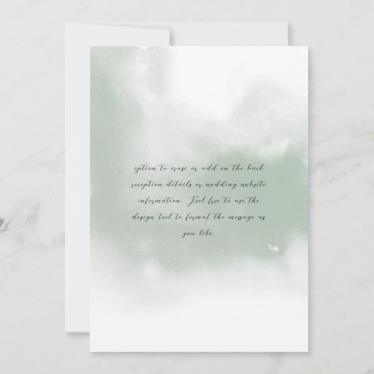 Elegant Floral Arch Peach Blush and Sage Weddensch Kaart (Achterkant)