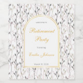 Elegant Floral Arch Retirement Party  Wijn Etiket (Enkel label)