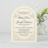 Elegant Floral Arch Wedding Invitation Kaart (Staand voorkant)