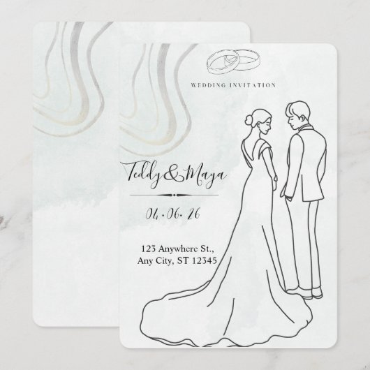 Elegant Floral Arch Wedding Suite Kaart (Voorkant / Achterkant)