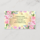 Elegant Floral Arrangement | Goud metaal Visitekaartje (Achterkant)
