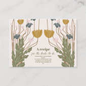 Elegant Floral Art Nouveau Vrijgezellenfeest Informatiekaartje (Voorkant)