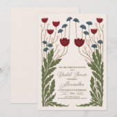 Elegant Floral Art Nouveau Vrijgezellenfeest Kaart (Voorkant / Achterkant)