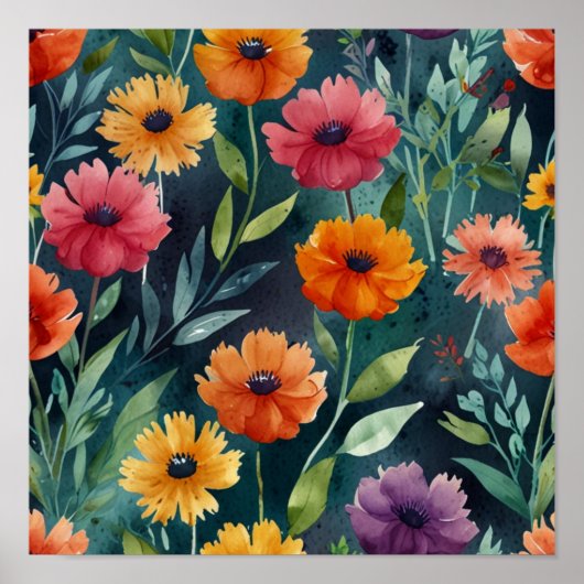Elegant Floral Art Poster (Voorkant)
