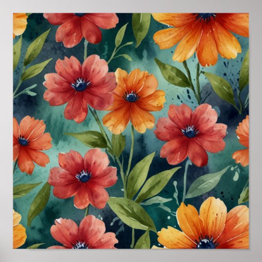 Elegant Floral Art Poster (Voorkant)