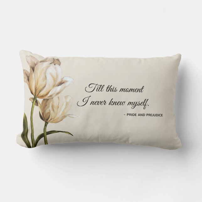 Elegant floral Austen Pride and Prejudice quote Kussen (Voorkant)