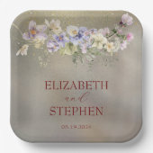 Elegant Floral Autumn Wedding Paper Bord (Voorkant)