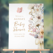 Elegant Floral Baby shower Acryl Teken Acryl Bord (Neutraal)
