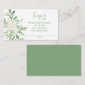 Elegant Floral Baby shower Diaper Raffle Informatiekaartje (Voorkant / Achterkant)