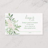 Elegant Floral Baby shower Diaper Raffle Informatiekaartje (Voorkant)