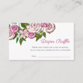 Elegant Floral Baby shower Diaper Raffle Informatiekaartje (Voorkant)
