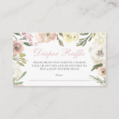 Elegant Floral Baby shower Diaper Raffle Ticket Informatiekaartje (Voorkant)
