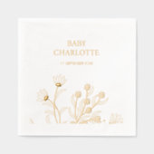 Elegant Floral Baby shower Folie Servetten (Voorkant)